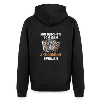mir reichts ich geh akkordeon spielen - Unisex Premium Bio Zip Hoodie - Schwarz - Hinten - Nico (187cm)