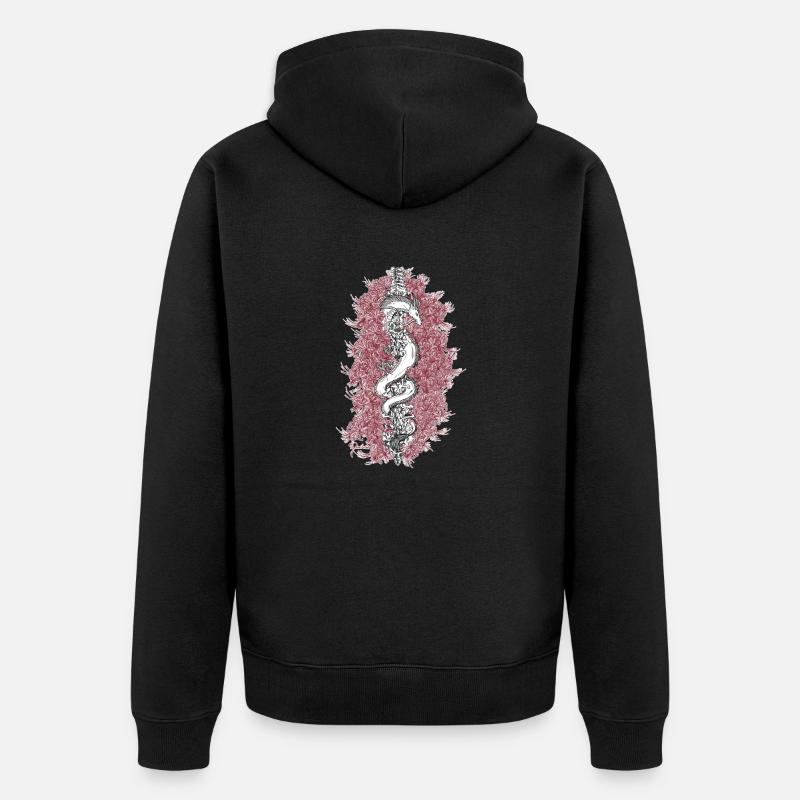 Fleur de dragon - Veste à capuche bio Premium Unisexe - noir