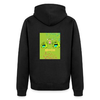 Monster - Unisex Premium Organic Zip Hoodie - black - Back - Nico (187cm)