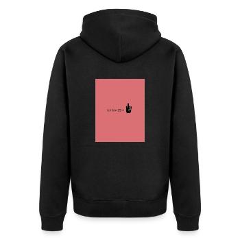 Ich bin 29+ 30igster - Unisex Premium Bio Zip Hoodie - Schwarz - Hinten - Nico (187cm)