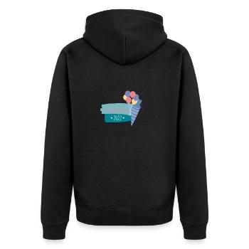 Schulkind Schule 2022 - Unisex Premium Bio Zip Hoodie - Schwarz - Hinten - Nico (187cm)