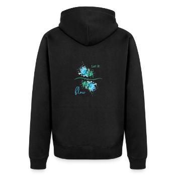 Let It Flow - Unisex Premium Bio Zip Hoodie - Schwarz - Hinten - Nico (187cm)