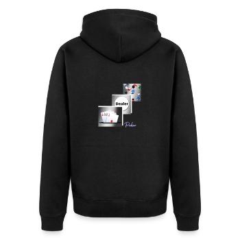 Poker 3 cadres superposés - Veste à capuche bio Premium Unisexe - noir - Dos - Nico (187cm)