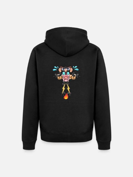 Muskelmeister - Unisex Premium Bio Zip Hoodie - Schwarz