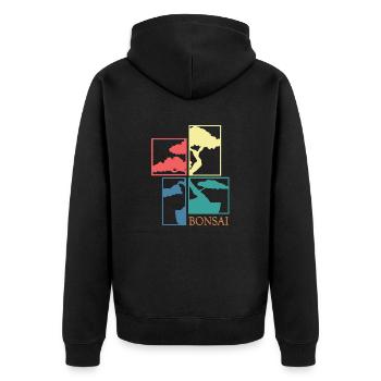 bonsai yamadori bonsai garden - Unisex Premium Organic Zip Hoodie - black - Back - Nico (187cm)