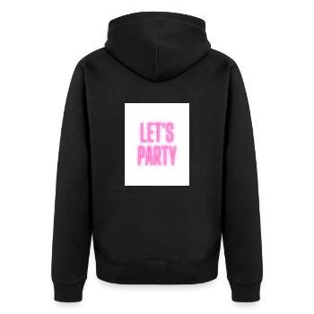 Let's Party - Unisex Premium Bio Zip Hoodie - Schwarz - Hinten - Nico (187cm)