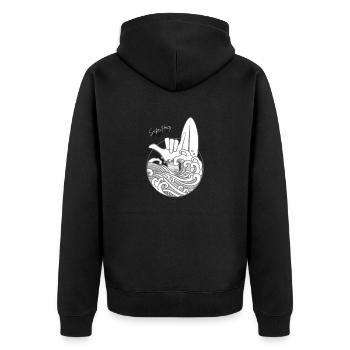 Cœur de surfeur - Veste à capuche bio Premium Unisexe - noir - Dos - Nico (187cm)