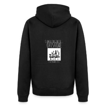 I AM A ENGINEER OFFSHORE - TEAM MEMBER 2023 - Unisex Premium Bio Zip Hoodie - Schwarz - Hinten - Nico (187cm)