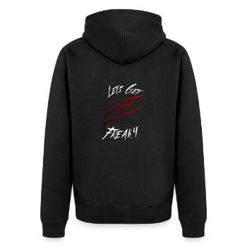 Lets Get Freaky Halloween Scary Bloody Claw Mark - Unisex Premium Organic Zip Hoodie - black - Back - Nico (187cm)