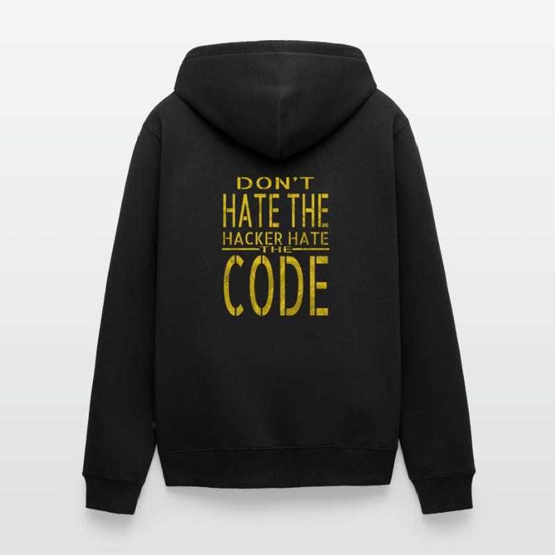 bday anniversaire cadeau idée hack out hacking coder Veste à capuche bio Premium Unisexe