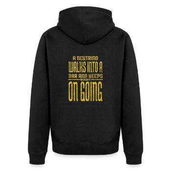 astrophysics bday conspiracy humor believe - Unisex Premium Organic Zip Hoodie - black - Back - Nico (187cm)