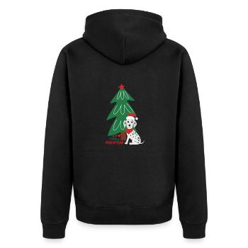 Pfotschafter Christmas - Dog and Christmas tree - Unisex Premium Organic Zip Hoodie - black - Back - Nico (187cm)