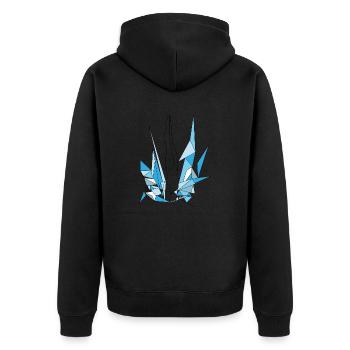 Get into your element - Unisex Premium Bio Zip Hoodie - Schwarz - Hinten - Nico (187cm)