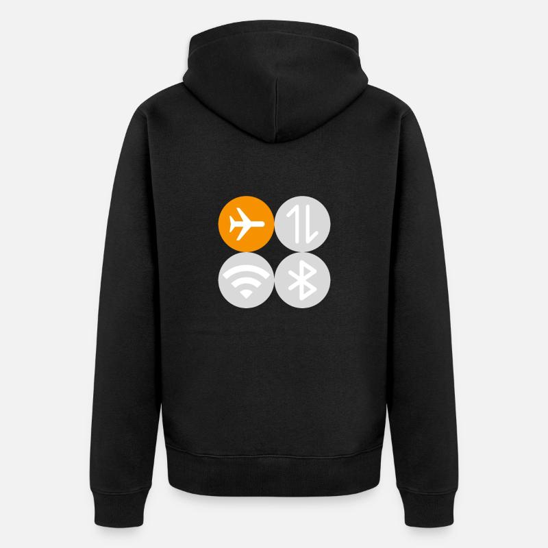 Quick Menu Flight Mode - Unisex Premium Organic Zip Hoodie - black
