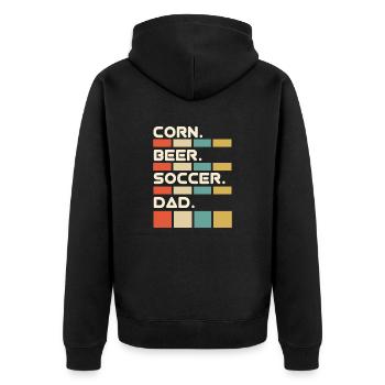 Vater - Unisex Premium Bio Zip Hoodie - Schwarz - Hinten - Nico (187cm)