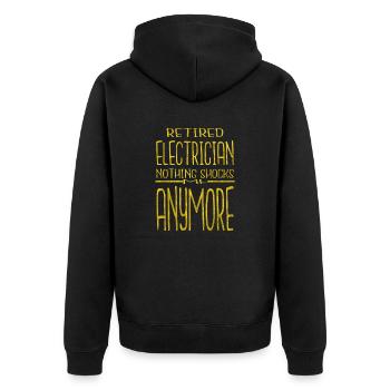 bday lineman funny electrician electrical engineer - Unisex Premium Organic Zip Hoodie - black - Back - Nico (187cm)