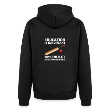 L’éducation est importante, mais le cricket est plus important - Veste à capuche bio Premium Unisexe - noir - Dos - Nico (187cm)