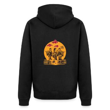 Geisha - Unisex Premium Bio Zip Hoodie - Schwarz - Hinten - Nico (187cm)