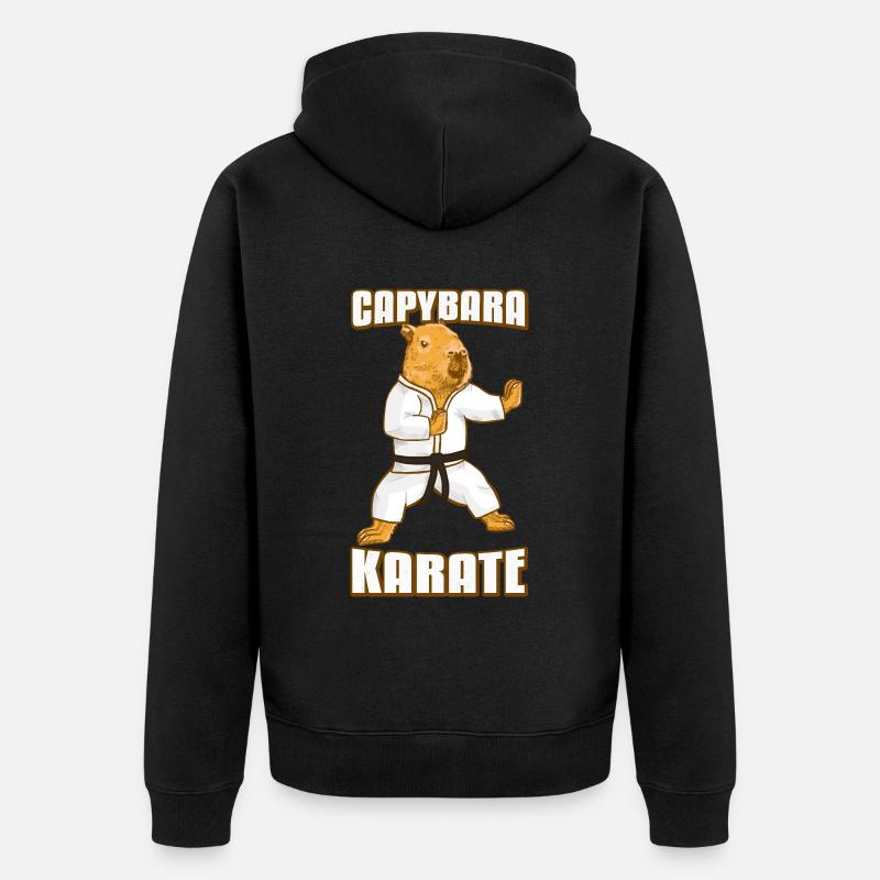Capybara Karaté Gi - Veste à capuche bio Premium Unisexe - noir