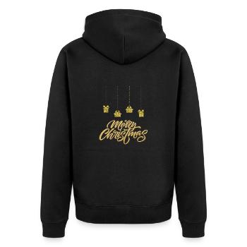 T-shirt de Noël pour de belles fêtes en famille. - Veste à capuche bio Premium Unisexe - noir - Dos - Nico (187cm)