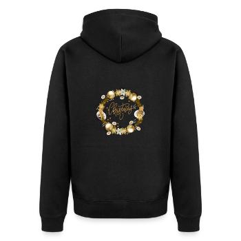 T-shirt de Noël pour de belles fêtes en famille. - Veste à capuche bio Premium Unisexe - noir - Dos - Nico (187cm)