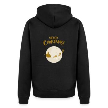 T-shirt de Noël pour de belles fêtes en famille. - Veste à capuche bio Premium Unisexe - noir - Dos - Nico (187cm)