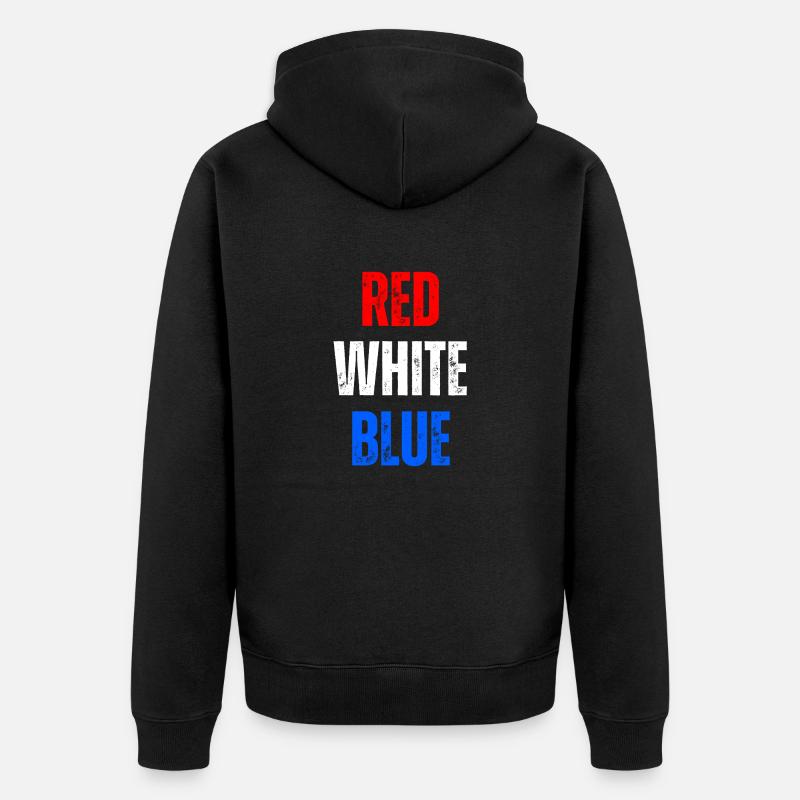 ROUGE BLANC BLEU - Veste à capuche bio Premium Unisexe - noir