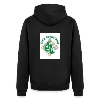 Keltischer Boxkönig - Unisex Premium Bio Zip Hoodie - Schwarz - Hinten - Nico (187cm)
