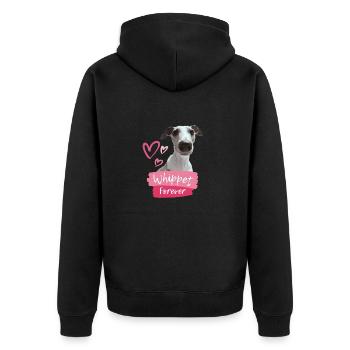 Whippet forever - The design for Whippet fans - Unisex Premium Organic Zip Hoodie - black - Back - Nico (187cm)