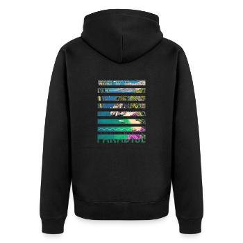 Kroatien Kroatien Hrvatska Kroatien Kroaten Paradies - Unisex Premium Bio Zip Hoodie - Schwarz - Hinten - Nico (187cm)