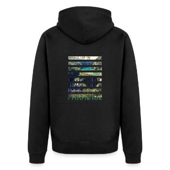 Kroatien Kroatien Hrvatska Kroatien Kroaten Paradies - Unisex Premium Bio Zip Hoodie - Schwarz - Hinten - Nico (187cm)