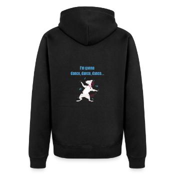 Carnaval - Danse danse danse... Chien dansant - Veste à capuche bio Premium Unisexe - noir - Dos - Nico (187cm)