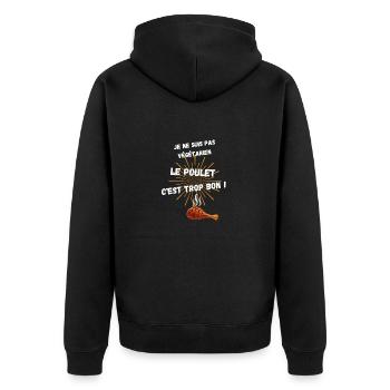 Je ne suis pas végétarien, le poulet c'est trop bo - Veste à capuche bio Premium Unisexe - noir - Dos - Nico (187cm)