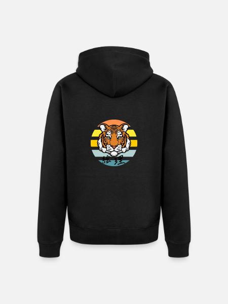 Tiger #4 - Unisex Premium Bio Zip Hoodie - Schwarz