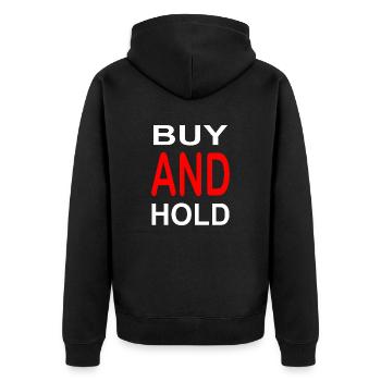 Bitcoin Trading Crypto Aktien - Unisex Premium Bio Zip Hoodie - Schwarz - Hinten - Nico (187cm)