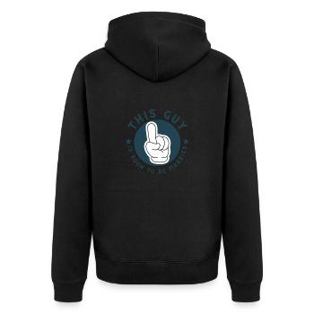 This Guy is soon to be married - Unisex Premium Bio Zip Hoodie - Schwarz - Hinten - Nico (187cm)