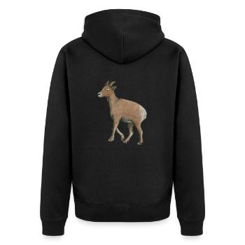 chèvre de montagne - Veste à capuche bio Premium Unisexe - noir - Dos - Nico (187cm)