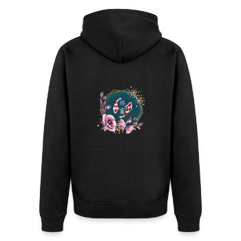 Koi_Harmony2 - Veste à capuche bio Premium Unisexe - noir - Dos - Nico (187cm)