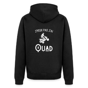 Je peux pas j'ai quad - Veste à capuche bio Premium Unisexe - noir - Dos - Nico (187cm)