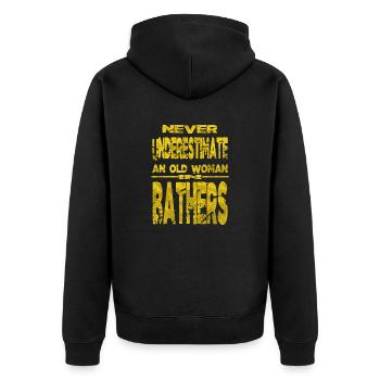 funny sayings funny grandma athlete awareness - Unisex Premium Organic Zip Hoodie - black - Back - Nico (187cm)