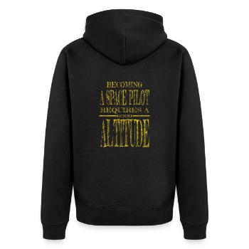 earth telescope fun astrology present conspiracy - Unisex Premium Bio Zip Hoodie - Schwarz - Hinten - Nico (187cm)