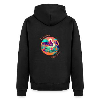 Happy Easter | Happy Easter | Illustration - Unisex Premium Organic Zip Hoodie - black - Back - Nico (187cm)