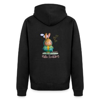 Printemps | Lapin de Pâques | Joyeuses Pâques | Illustration - Veste à capuche bio Premium Unisexe - noir - Dos - Nico (187cm)