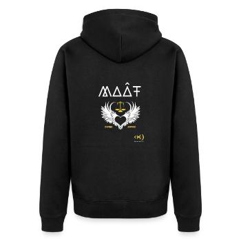 KAMA ÂME MAÂT Coeur Ailé blanc blanc - Veste à capuche bio Premium Unisexe - noir - Dos - Nico (187cm)