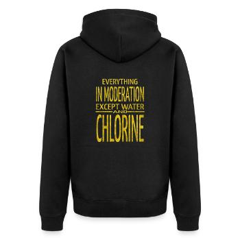 gift idea funny birthday present idea - Unisex Premium Bio Zip Hoodie - Schwarz - Hinten - Nico (187cm)