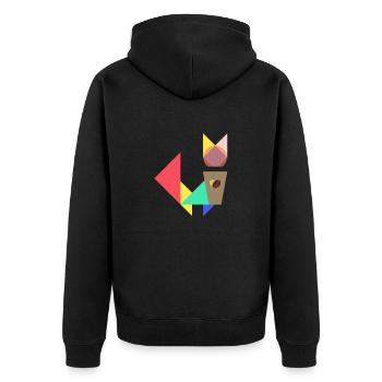 Katmetric Coffee lover - Unisex Premium Organic Zip Hoodie - black - Back - Nico (187cm)