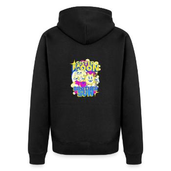 Sister Moon Brother Sun - Unisex Premium Organic Zip Hoodie - black - Back - Nico (187cm)