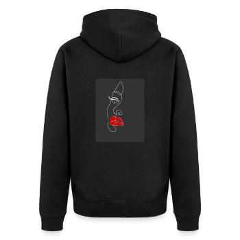 Gesicht Schönheit Augen - Unisex Premium Bio Zip Hoodie - Schwarz - Hinten - Nico (187cm)