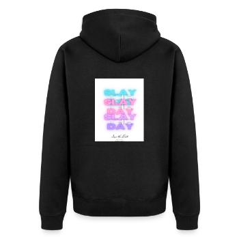cold smooth tasty 14 - Unisex Premium Bio Zip Hoodie - Schwarz - Hinten - Nico (187cm)