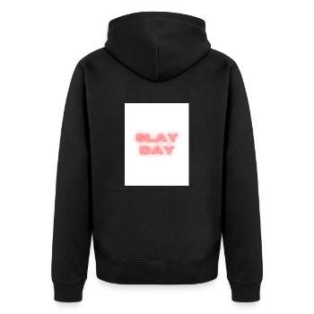 cold smooth tasty 10 - Unisex Premium Bio Zip Hoodie - Schwarz - Hinten - Nico (187cm)